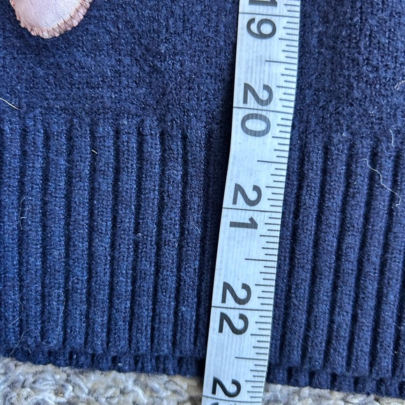 Arden B. Navy Blue Cozy Teddy Bear Patched Sweater size Medium - Picture 7 of 9